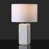image:imageSAFAVIEH Couture Lighting Collection Zahra White Marble 23inch Dimmable Table Lamp for Bedroom Living Room Home Office Desk Nightstand LED Bulb IncludedWhite