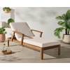 image:imageSAFAVIEH Couture Outdoor Patio Furniture Collection  Martinique Chaise Lounge Chair Natural Teak Solid Wood with Removable Beige Cushions CPT1066AWhiteNatural Teak