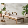 image:imageSAFAVIEH Couture Outdoor Patio Furniture Collection  Martinique Chaise Lounge Chair Natural Teak Solid Wood with Removable Beige Cushions CPT1066AWhiteNatural Teak