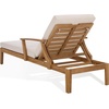 image:imageSAFAVIEH Couture Outdoor Patio Furniture Collection  Martinique Chaise Lounge Chair Natural Teak Solid Wood with Removable Beige Cushions CPT1066AWhiteNatural Teak