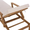 image:imageSAFAVIEH Couture Outdoor Patio Furniture Collection  Martinique Chaise Lounge Chair Natural Teak Solid Wood with Removable Beige Cushions CPT1066AWhiteNatural Teak