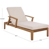 image:imageSAFAVIEH Couture Outdoor Patio Furniture Collection  Martinique Chaise Lounge Chair Natural Teak Solid Wood with Removable Beige Cushions CPT1066AWhiteNatural Teak