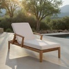 image:imageSAFAVIEH Couture Outdoor Patio Furniture Collection  Martinique Chaise Lounge Chair Natural Teak Solid Wood with Removable Beige Cushions CPT1066AWhiteNatural Teak