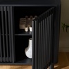 image:imageSAFAVIEH Furniture  Isak Media Stand for TVs up to 70  Black Slat Door Entertainment Media Console  Storage Cabinet for Living Room Bedroom MED3127BBlackBlack