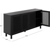image:imageSAFAVIEH Furniture  Isak Media Stand for TVs up to 70  Black Slat Door Entertainment Media Console  Storage Cabinet for Living Room Bedroom MED3127BBlackBlack