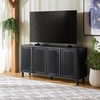 image:imageSAFAVIEH Furniture  Isak Media Stand for TVs up to 70  Black Slat Door Entertainment Media Console  Storage Cabinet for Living Room Bedroom MED3127BBlackBlack