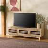 image:imageSAFAVIEH Furniture  Zulie Media Stand for TVs up to 65  Natural Brown Entertainment Media Console  Slatted Door Storage Cabinet for Living Room Bedroom MED3120ANatural