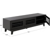 image:imageSAFAVIEH Furniture  Zulie Media Stand for TVs up to 65  Natural Brown Entertainment Media Console  Slatted Door Storage Cabinet for Living Room Bedroom MED3120ABlack