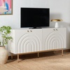 image:imageSAFAVIEH Mayln TV Stand for up to 70 Flatscreen  Bleached White amp White 4 Doors with Interior Storage Cabinet Sideboard Entertainment Media Console MED9634CBleached WhiteWhite