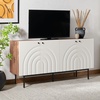 image:imageSAFAVIEH Mayln TV Stand for up to 70 Flatscreen  Bleached White amp White 4 Doors with Interior Storage Cabinet Sideboard Entertainment Media Console MED9634CIvoryWhite