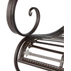 image:imageSAFAVIEH Outdoor  Abner Outdoor Iron Garden Bench  Antique White  Scrollwork Design  Ideal for Patio Deck Porch Garden 17 Seat Height PAT5017ARustic Brown