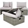image:imageSAFAVIEH Outdoor  Pramla Settee and Ottoman Set  Grey amp Grey  Steel Frame with Cushion  Coastal Storage Design  Ideal for Patio Deck Porch Backyard PAT7515BGrey  Grey