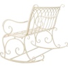 image:imageSAFAVIEH Outdoor  Ressi Black Rust Victorian Rocking Bench  Distressed Wrought Iron Patio Glider Seating 15 Seat Height 433 W x 326 D x 366 H PAT5021BPearl White