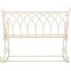 image:imageSAFAVIEH Outdoor  Ressi Black Rust Victorian Rocking Bench  Distressed Wrought Iron Patio Glider Seating 15 Seat Height 433 W x 326 D x 366 H PAT5021BPearl White