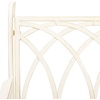 image:imageSAFAVIEH Outdoor  Ressi Black Rust Victorian Rocking Bench  Distressed Wrought Iron Patio Glider Seating 15 Seat Height 433 W x 326 D x 366 H PAT5021BPearl White
