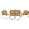 image:imageSAFAVIEH Outdoor  Thompson Conversation Set  Beige  5Piece Patio Set with Bench 2 Chairs amp Modular Coffee Tables  Weather Resistant  Ideal for Deck Porch Backyard PAT4706BYellow