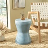 image:imageSAFAVIEH Outdoor  Torre Accent Stool  Modern Design  Powder Blue Concrete  Weather Resistant Side Table  Ideal for Patio Deck Backyard 122 W x 122 D x 173 H VNN1001D
