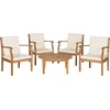 image:imageSAFAVIEH Outdoor Living Collection Anaheim 5Piece Outdoor Living SetNatural  Beige