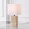 image:imageSAFAVIEH Couture Lighting Collection  Lisabryna Travertine Table Lamp with White Shade 22 Modern Bedside or Living Room Light Dimmable with LED Bulb CTL1094ATravertineWhite