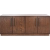 image:imageSAFAVIEH Couture Mallory TV Stand for up to 65 Flatscreen  White Wash 4 Doors with Interior Storage Entertainment Media Console Cabinet Fully Assembled SFV2120BDark Brown