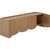 image:imageSAFAVIEH Furniture  Takami Media Stand for TVs up to 75  Oak 4Door Modern Entertainment Console with Storage Cabinets MED3604AOak