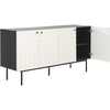 image:imageSAFAVIEH Mayln TV Stand for up to 70 Flatscreen  Bleached White amp White 4 Doors with Interior Storage Cabinet Sideboard Entertainment Media Console MED9634CBlackWhite