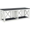 image:imageSAFAVIEH Outdoor  Branco Storage Bench  Dark Slate Grey amp White Solid Acacia Wood  Hidden Storage amp Coastal Style Seating for Patio Porch amp Garden 512 W x 138 D x 181 H FOX6706KDark Slate Gray  White