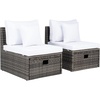 image:imageSAFAVIEH Outdoor  Pramla Settee and Ottoman Set  Grey amp Grey  Steel Frame with Cushion  Coastal Storage Design  Ideal for Patio Deck Porch Backyard PAT7515BGrey Brown  White