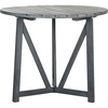image:imageSAFAVIEH Outdoor Collection Cloverdale Dark Slate Grey Acacia Wood Slatted Round TableAsh Grey