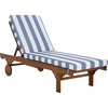 image:imageSAFAVIEH Outdoor Collection Newport NaturalBeige Cushion Black Piping Chaise Lounge Chair with Side TableNaturalBaby Blue Stripe