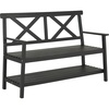 image:imageSAFAVIEH PAT6744A Collection Mayer Black 4921 Outdoor BenchDark Slate Gray