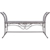 image:imageSafavieh PAT5016A Collection Arona Antique White Wrought Iron 51 Outdoor Garden BenchRustic Brown
