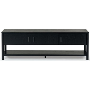 image:imageSAFAVIEH Couture Collection Jaylessa Natural 3Door Entertainment Media TV Stand Fits up to a 75 Flatscreen TelevisionBlack