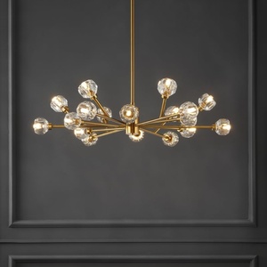 image:imageSAFAVIEH Couture Lighting  Breyer 18Light 345Inch Crystal Chandelier  Gold  Modern Sputnik Design  Ideal for Dining Room Foyer Entryway  LED Bulb Included CTL1023CGold