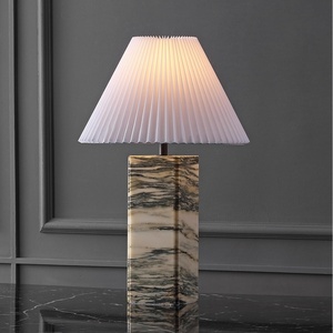 image:imageSAFAVIEH Couture Lighting  Mackenzie 25Inch Square Marble Table Lamp  Cream amp White  Modern Slim Pillar Design  Ideal for Living Room Bedroom  LED Bulb Included CTL1080ACreamWhite