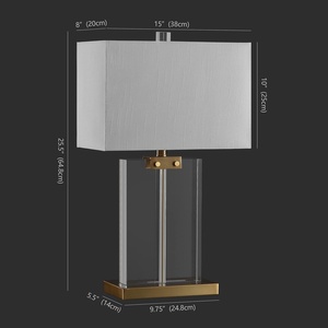 image:imageSAFAVIEH Couture Lighting  Maddock 255Inch Crystal Table Lamp  Clear amp Gold  Modern Sculpted Body Design  Ideal for Living Room Bedroom Entryway Home Office  LED Bulb Included CTL1033A