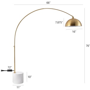 image:imageSAFAVIEH Couture Lighting Collection  Rosabellina Gold amp White 80Inch Dimmable Marble Floor Lamp Modern Arched Metal Shade LED Bulb Included CTL1105A