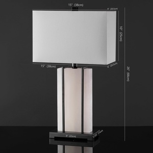 image:imageSAFAVIEH Couture Lighting Collection Fantasia BlackWhite Alabaster 28inch Table Lamp LED Bulbs Included
