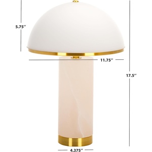 image:imageSAFAVIEH Couture Lighting Collection Izabel GoldWhite Alabaster 19inch Table Lamp LED Bulbs Included
