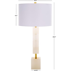 image:imageSAFAVIEH Couture Lighting Collection Johnny AlabasterGold 30inch Bedroom Living Room Home Office Desk Nightstand Table Lamp LED Bulb Included