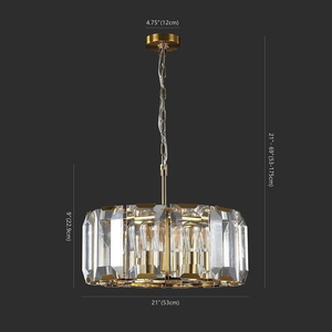 image:imageSAFAVIEH Couture Lighting Collection Symone Art Deco Gold Glass Crystal Chandelier