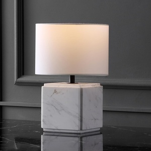 image:imageSAFAVIEH Couture Lighting Collection Zahra BlackWhite Marble 15inch Dimmable Table Lamp for Bedroom Living Room Home Office Desk Nightstand LED Bulb IncludedWhite