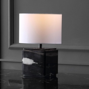 image:imageSAFAVIEH Couture Lighting Collection Zahra BlackWhite Marble 15inch Dimmable Table Lamp for Bedroom Living Room Home Office Desk Nightstand LED Bulb IncludedBlack  White