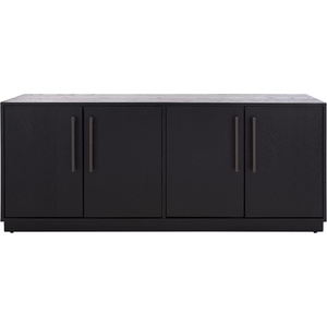 image:imageSAFAVIEH Couture Mallory TV Stand for up to 65 Flatscreen  White Wash 4 Doors with Interior Storage Entertainment Media Console Cabinet Fully Assembled SFV2120BBlack