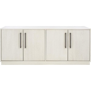 image:imageSAFAVIEH Couture Mallory TV Stand for up to 65 Flatscreen  White Wash 4 Doors with Interior Storage Entertainment Media Console Cabinet Fully Assembled SFV2120BWhite Washed