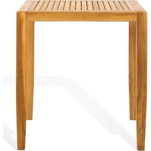 image:imageSAFAVIEH Couture Outdoor Collection Samoa Natural Brown Brazilian Teak Solid Wood Patio Accent Table