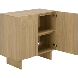 image:imageSAFAVIEH Furniture  Simi Media Stand for TVs up to 28  Black Compact Entertainment Media Console  Storage Cabinet for Living Room Bedroom MED3119BNatural