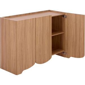 image:imageSAFAVIEH Furniture  Takami Media Stand for TVs up to 55  Oak 3Door Modern Entertainment Console with Storage Cabinets MED3605AOak