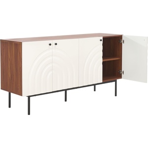 image:imageSAFAVIEH Mayln TV Stand for up to 70 Flatscreen  Bleached White amp White 4 Doors with Interior Storage Cabinet Sideboard Entertainment Media Console MED9634CIvoryWhite