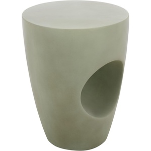 image:imageSAFAVIEH Outdoor  Aishi Accent Stool  Modern Design  Sage Green Concrete  Weather Resistant  Ideal for Patio Deck Backyard 14 W x 14 D x 177 H VNN1007E